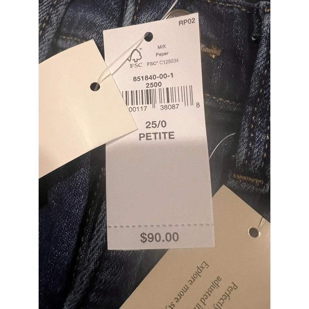 Banana Republic Women's Blue Jeans Size 25/0 Petite Wide Leg NWT Msrp‎ $90.00
